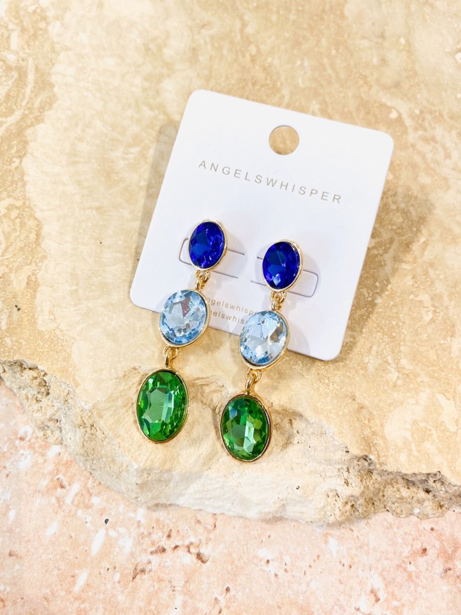 Jewellery Angels Whisper | Blue Jewel Drop Earrings