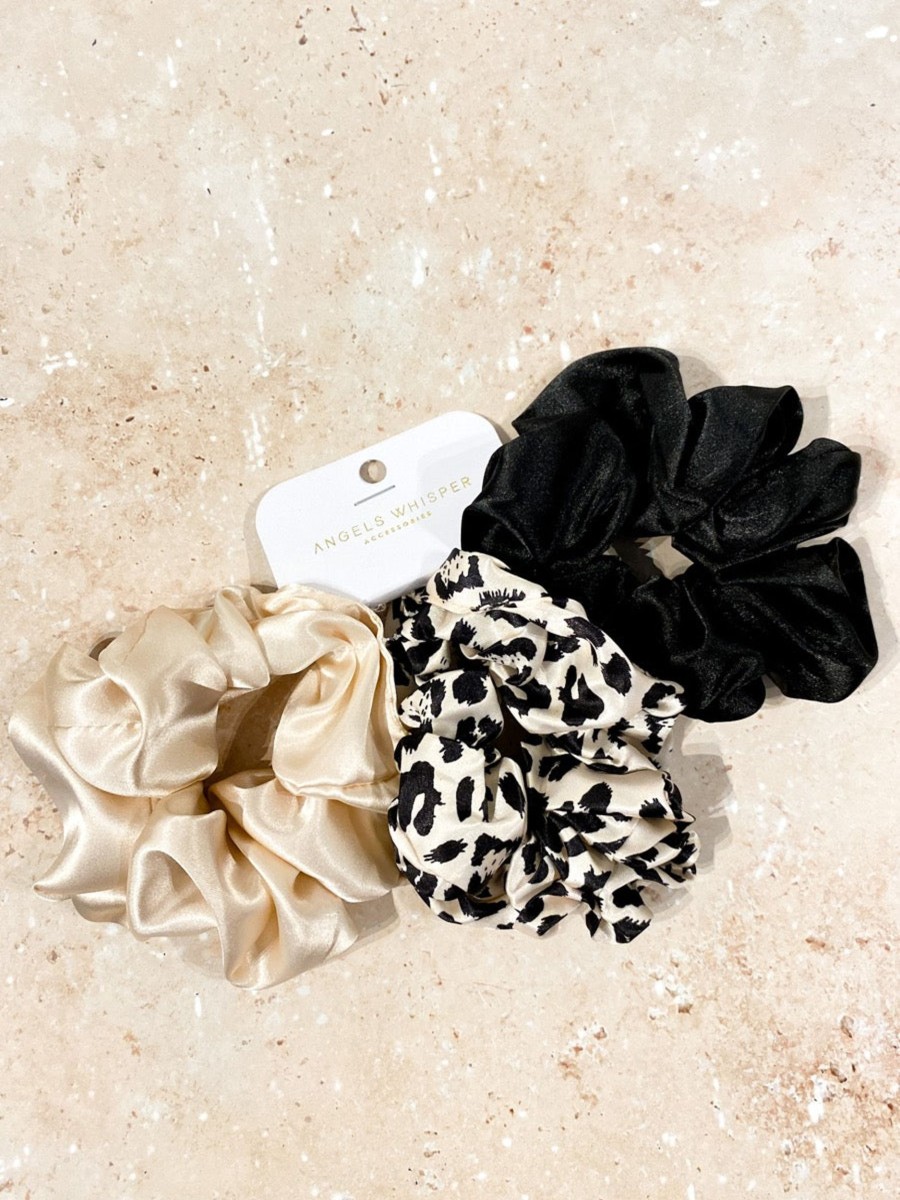 Hair Accessories Angels Whisper | Satin Scrunchies Trio Set