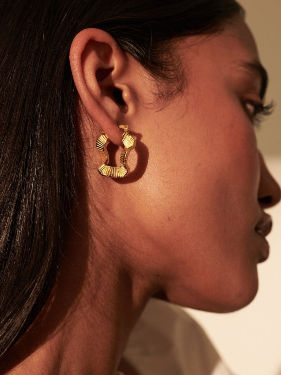 Jewellery Angels Whisper | Wave Coil Gold Plated Earrings