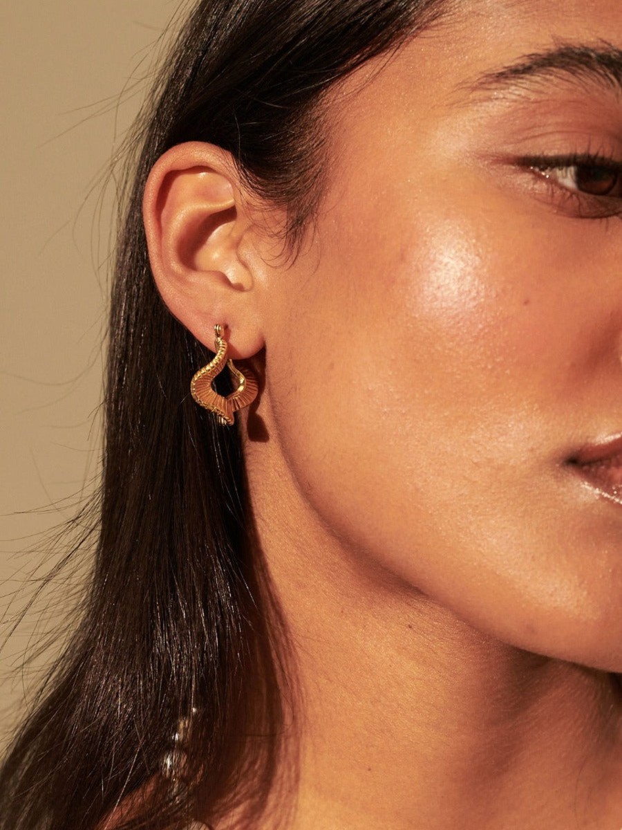 Jewellery Angels Whisper | Wave Coil Gold Plated Earrings