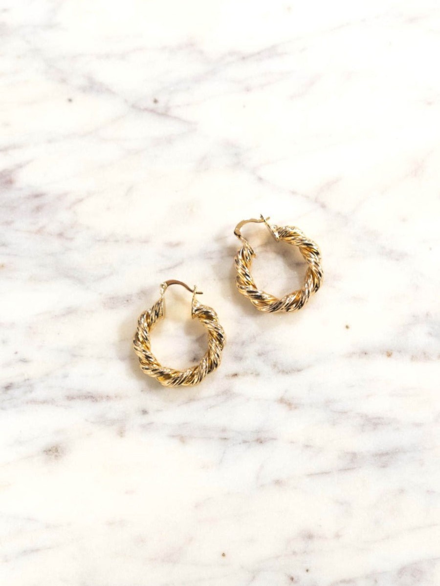 Jewellery Angels Whisper | Freya Twisted Hoop Earrings