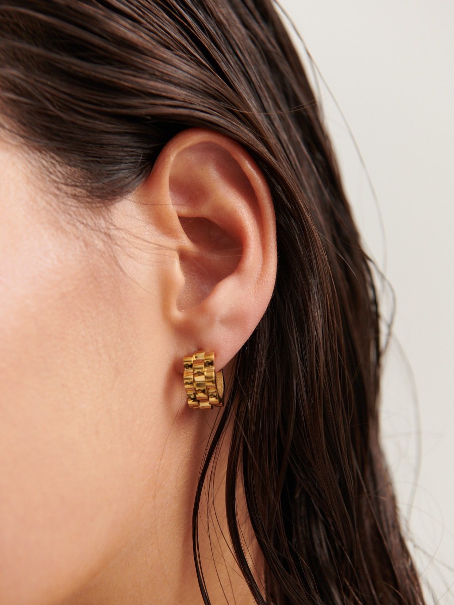 Jewellery Angels Whisper | Ripple Gold Plated Earrings