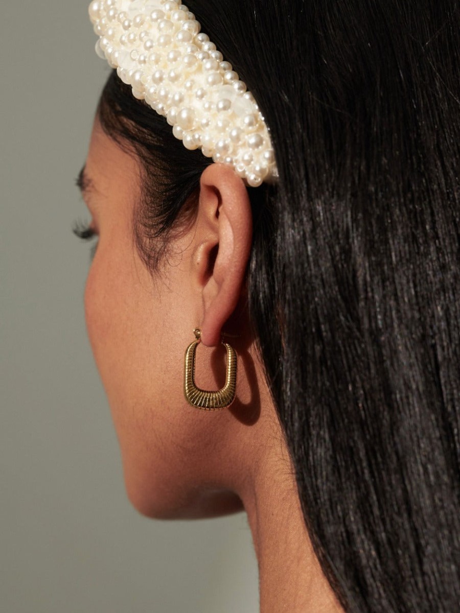 Jewellery Angels Whisper | Swirl Coil Gold Plated Earrings