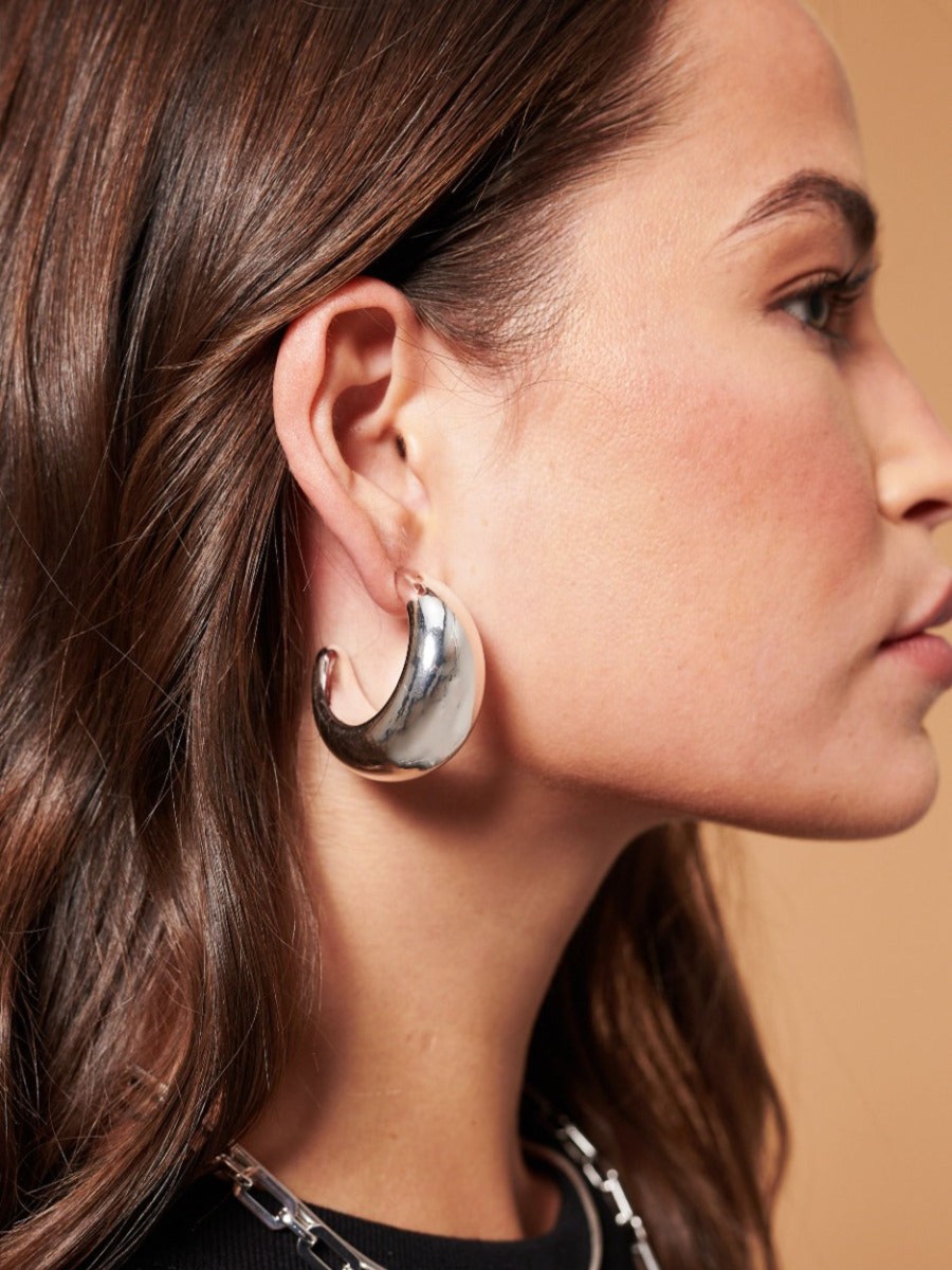 Jewellery Angels Whisper | Bold Point Hoop Earrings Silver