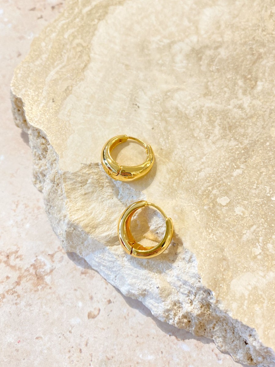 Jewellery Angels Whisper | Noemi Gold Plated Hoop Earrings