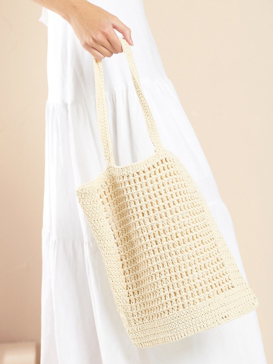 Bags Angels Whisper | Summer Cotton Crochet Tote Bag Beige