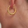 Jewellery Angels Whisper | Spiral Swirl Hoops Gold Plated Earrings