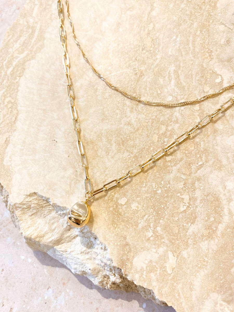 Jewellery Angels Whisper | Bean Layered Chain Necklace