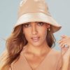 Headwear Angels Whisper | Hazel Leather Look Bucket Hat Nude