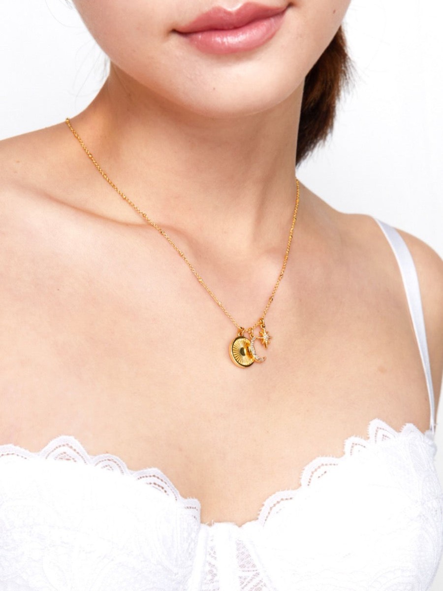 Jewellery Angels Whisper | Gala Gold Plated Charm Necklace