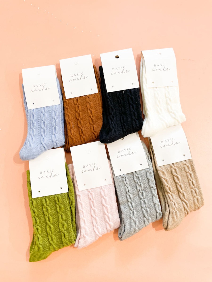 Other Angels Whisper | Winter Cable Woolen Crew Socks