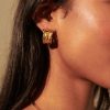 Jewellery Angels Whisper | Sculpted Hoop Gold Plated Earrings