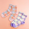 Other Angels Whisper | Pastel Checkered Crew Socks