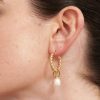 Jewellery Angels Whisper | Twist Pearl Drop Gold Plated Earrings