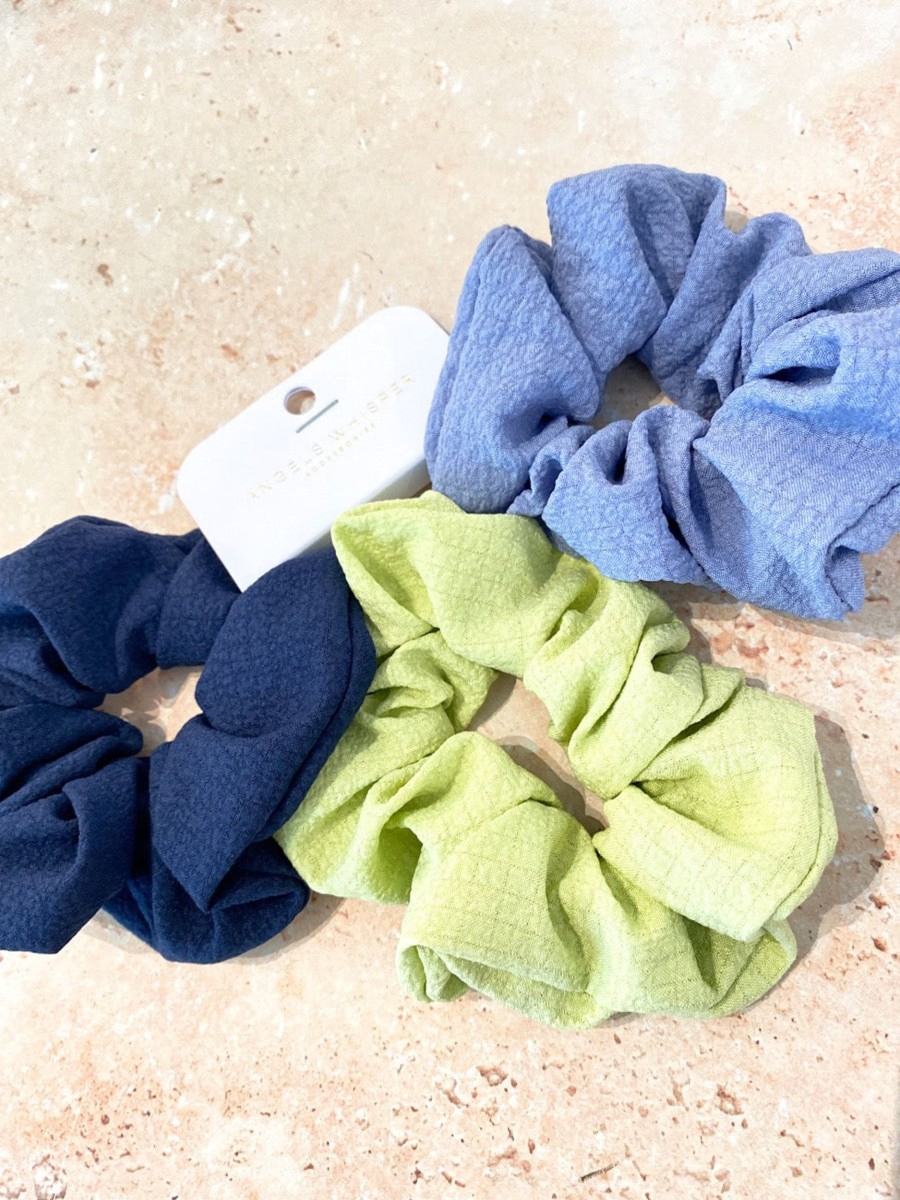 Hair Accessories Angels Whisper | Sky Textured Scrunchie Pack