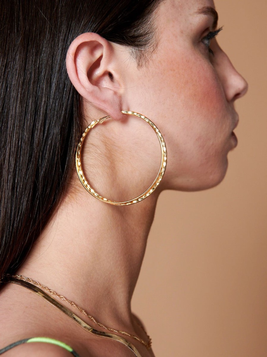 Jewellery Angels Whisper | Twist Detail Large Hoop Earrings