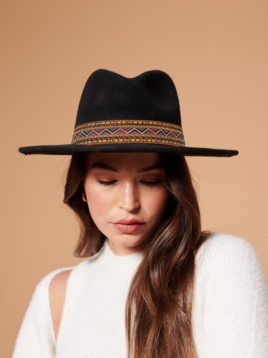 Headwear Angels Whisper | Mexi Ribbon Trim Fedora Hat