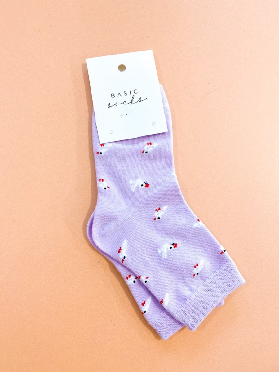 Other Angels Whisper | Birdie Print Crew Socks