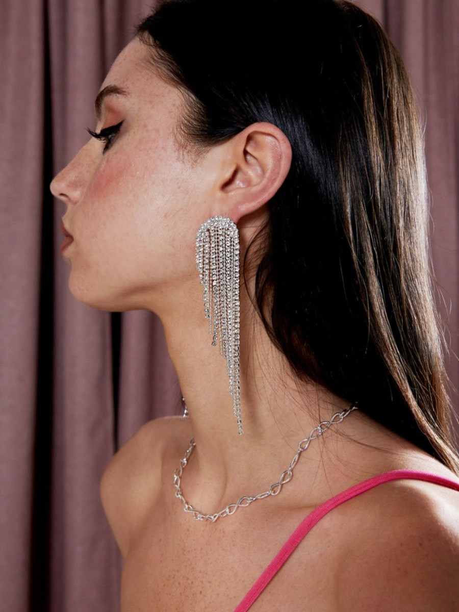 Jewellery Angels Whisper | Rhinestone Tassel Drop Earrings