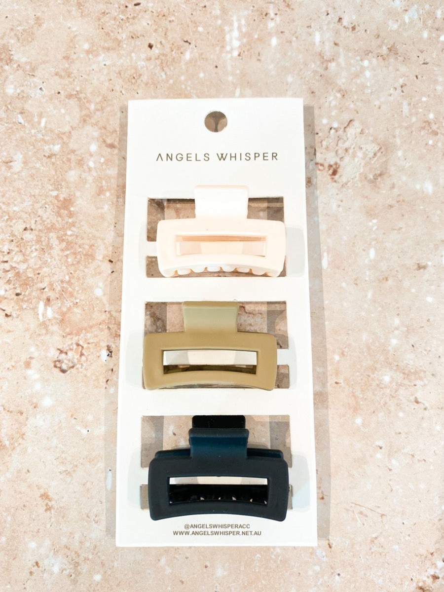 Hair Accessories Angels Whisper | New Rectangle Mini Claw Clip 3 Pack