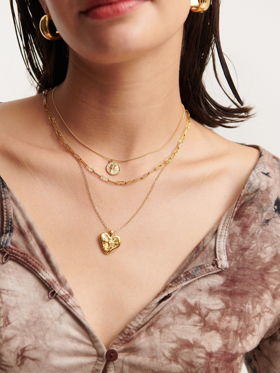 Jewellery Angels Whisper | Heart Stone Gold Plated Necklace