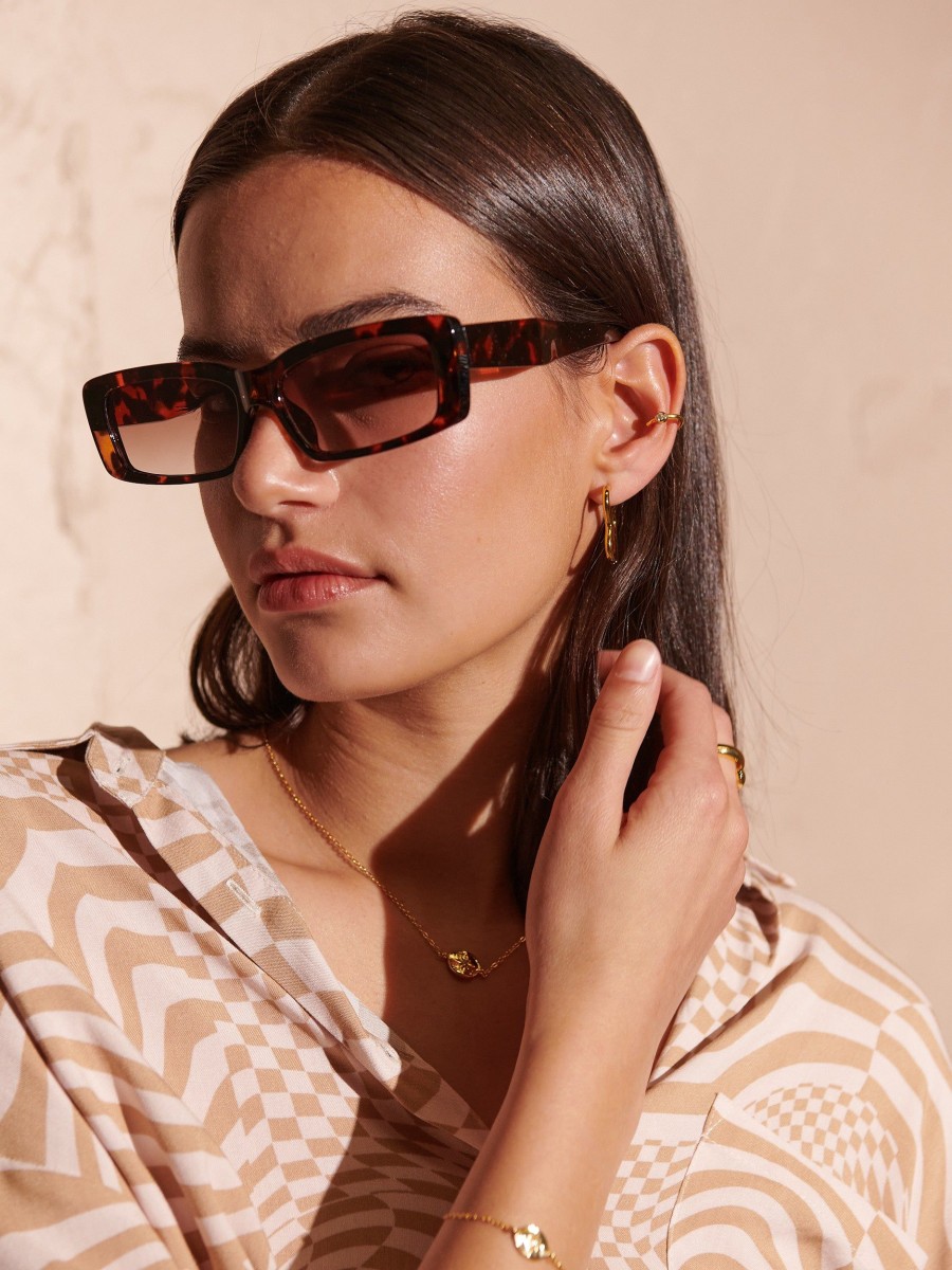 Other Angels Whisper | Andie Rectangular Sunglasses -Tort