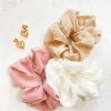 Hair Accessories Angels Whisper | Chiffon Candy Crush Scrunchies Trio - Strawberry