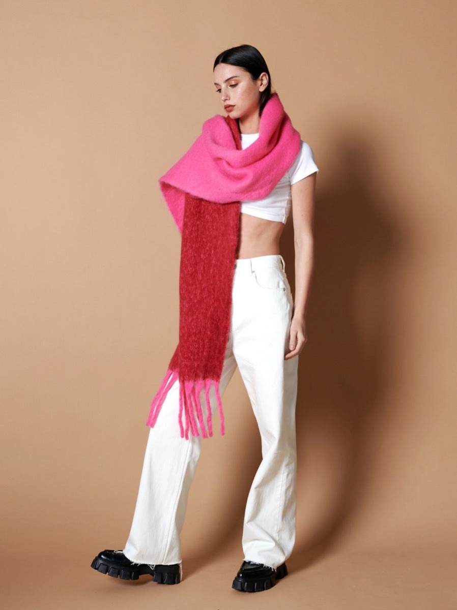 Scarves Angels Whisper | Colour Block Two-Tone Fluffy Scarf