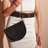 Bags Angels Whisper | Rudy Half Moon Chain Crossbody Bag - Black