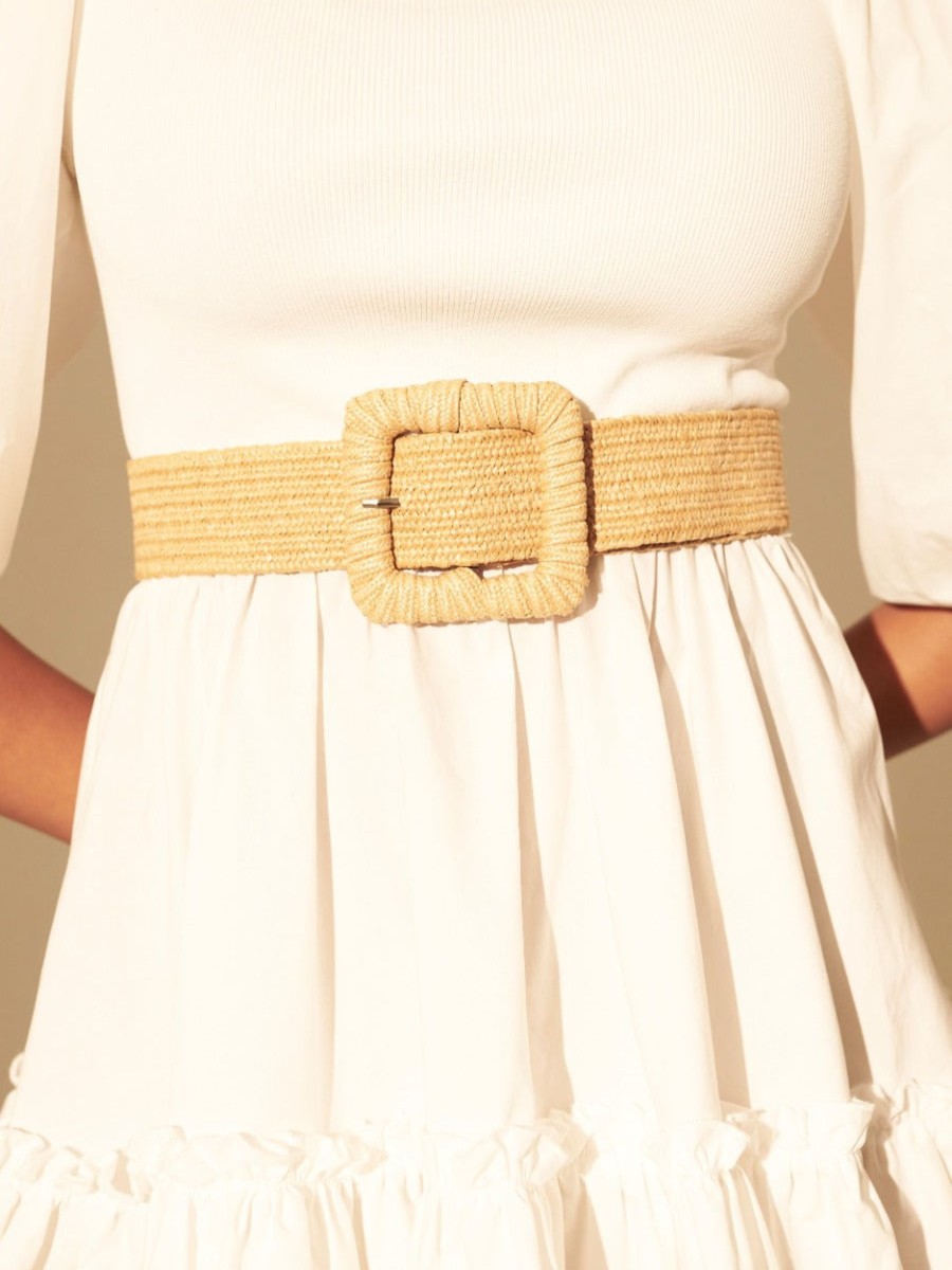 Other Angels Whisper | Louise Square Buckle Straw Belt