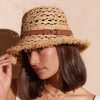 Headwear Angels Whisper | Derby Frayed Summer Straw Hat