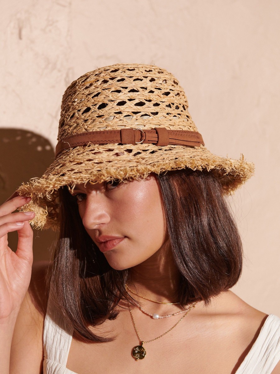 Headwear Angels Whisper | Derby Frayed Summer Straw Hat