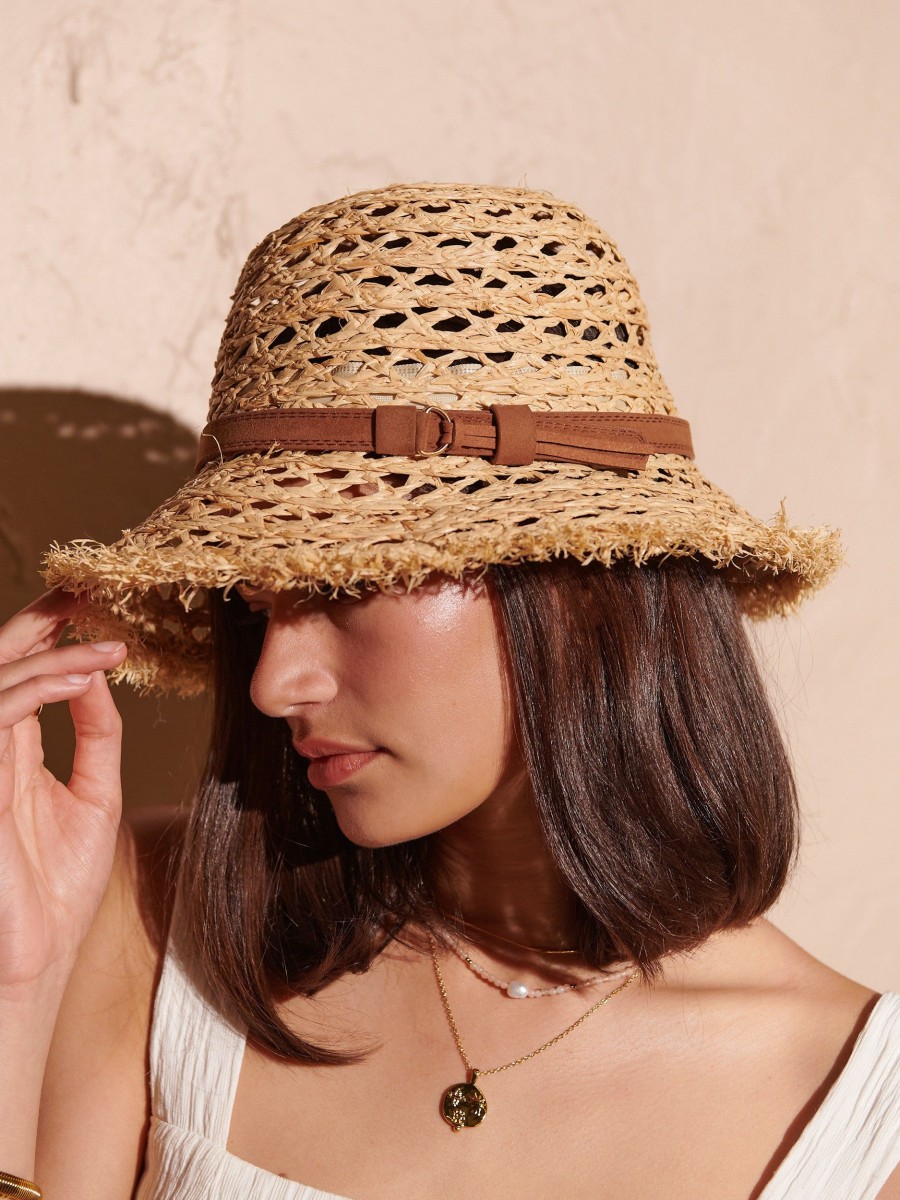 Headwear Angels Whisper | Derby Frayed Summer Straw Hat