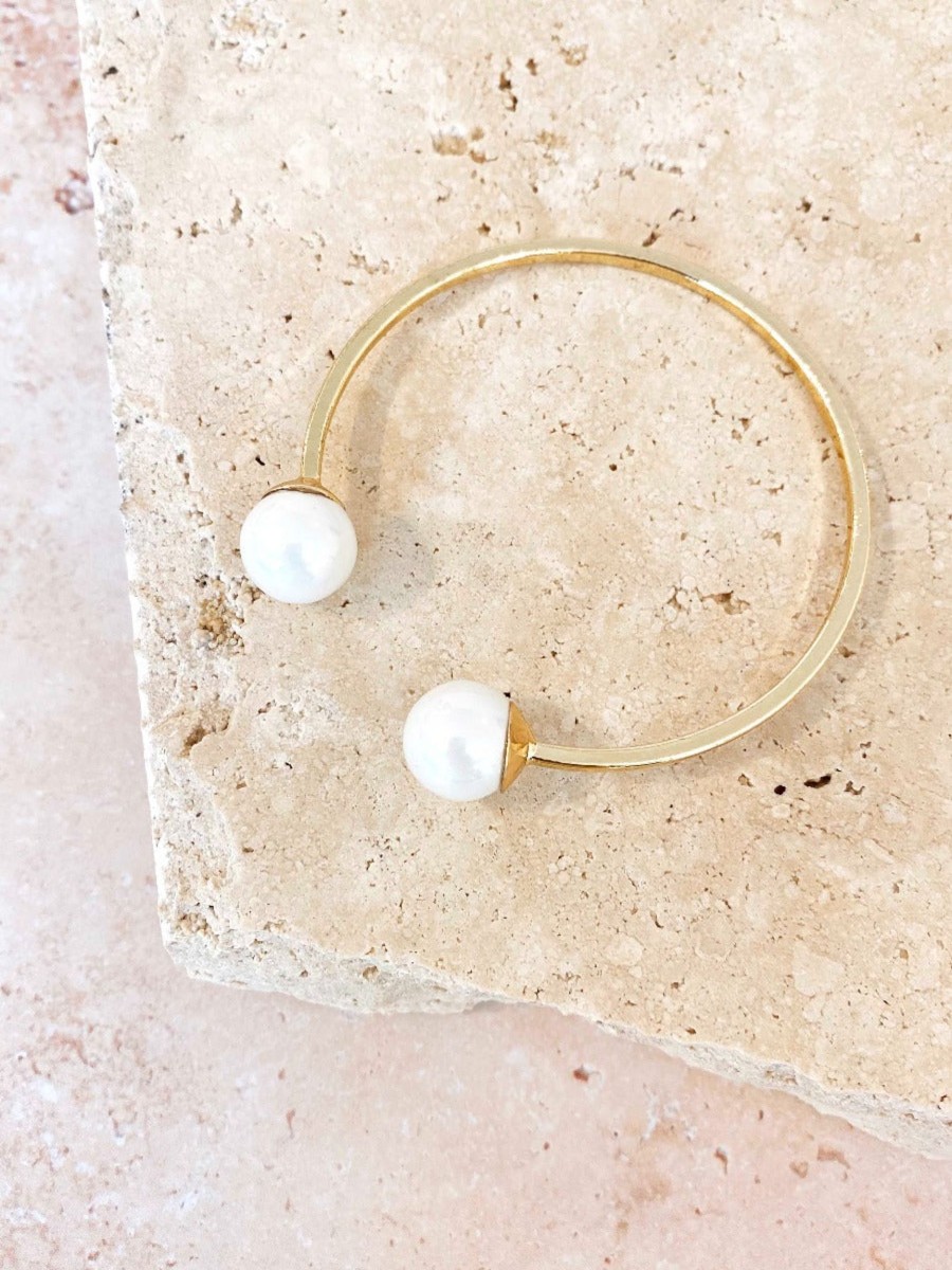 Jewellery Angels Whisper | Faux Pearl Open Cuff