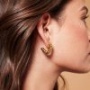 Jewellery Angels Whisper | Twist Square Loop Gold Plated Earrings