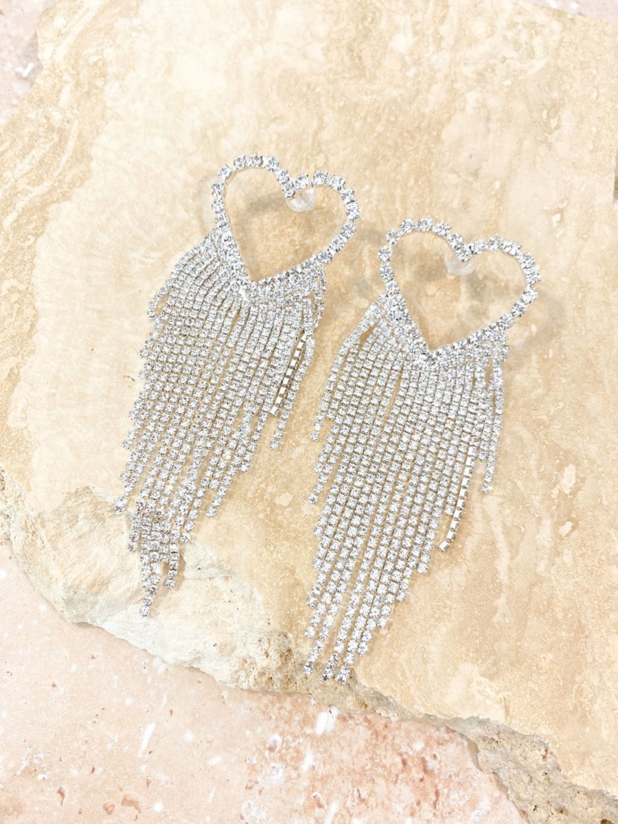 Jewellery Angels Whisper | Kellie Heart Diamante Earring