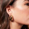 Jewellery Angels Whisper | Bold Macaroni Loop Gold Plated Earrings