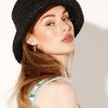 Headwear Angels Whisper | Dahlia Straw Bucket Hat Black