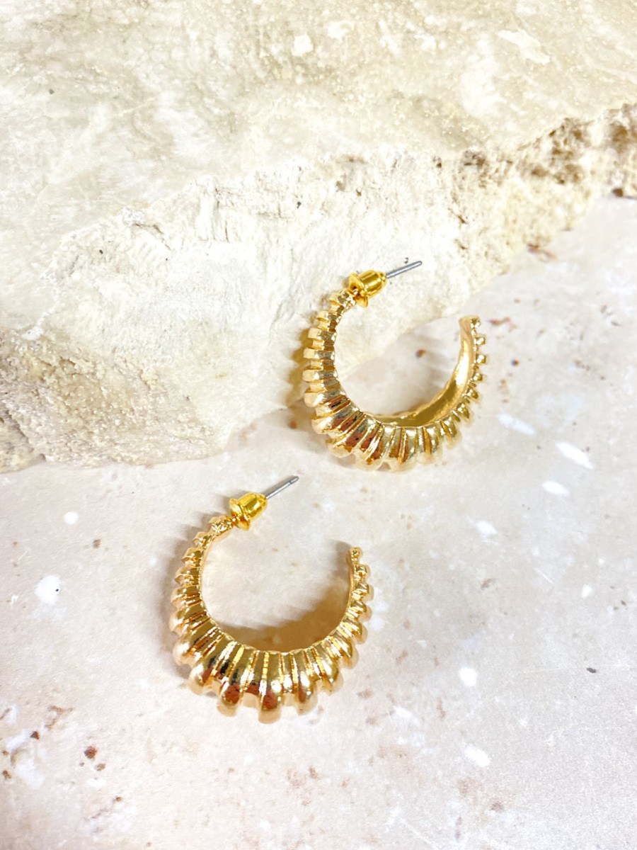 Jewellery Angels Whisper | Cherie Textured Vintage Hoops