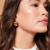 Jewellery Angels Whisper | Flat Half Loop Gold Plated Earrings