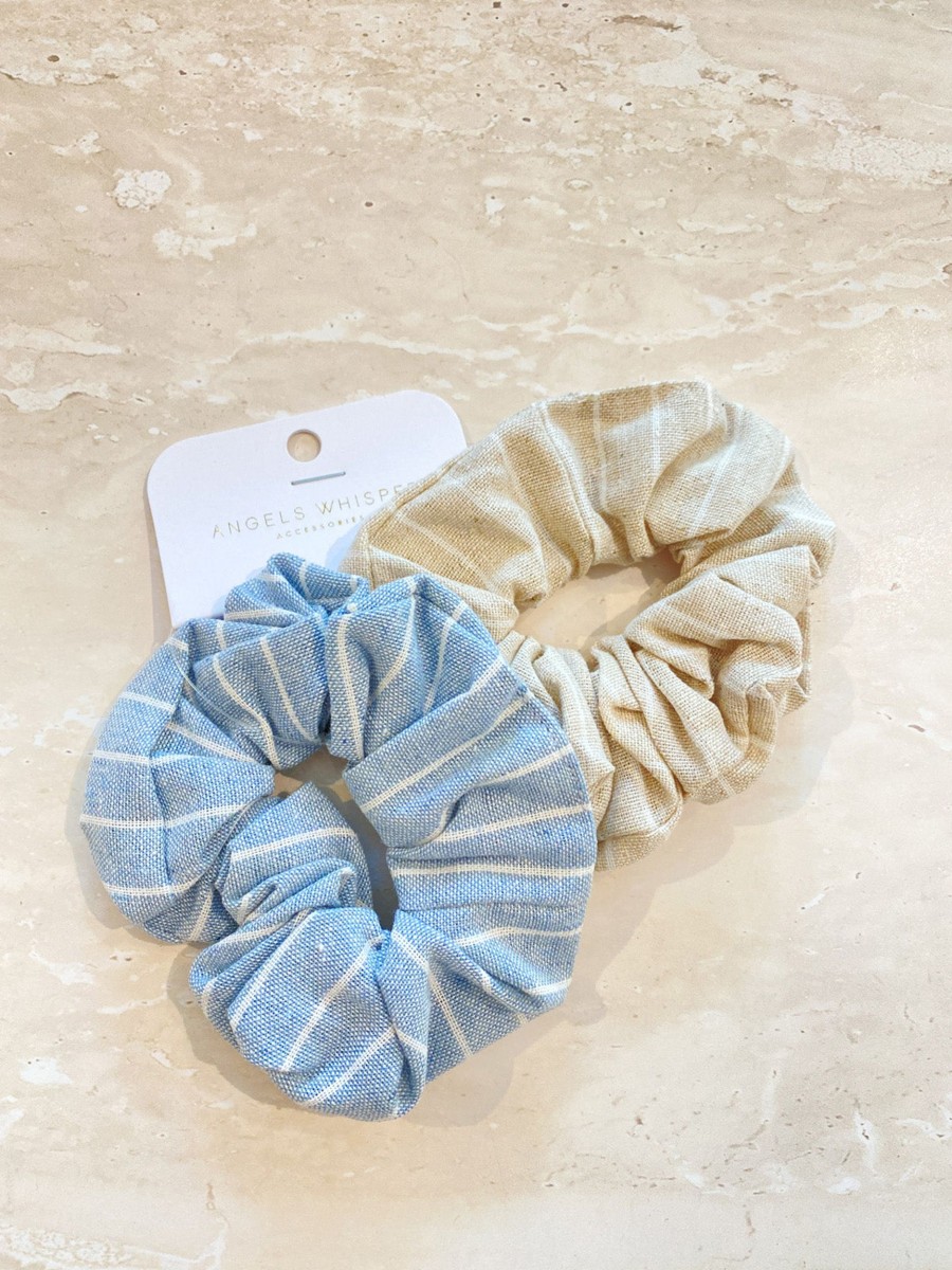 Hair Accessories Angels Whisper | Oatly Linen Scrunchie Pack