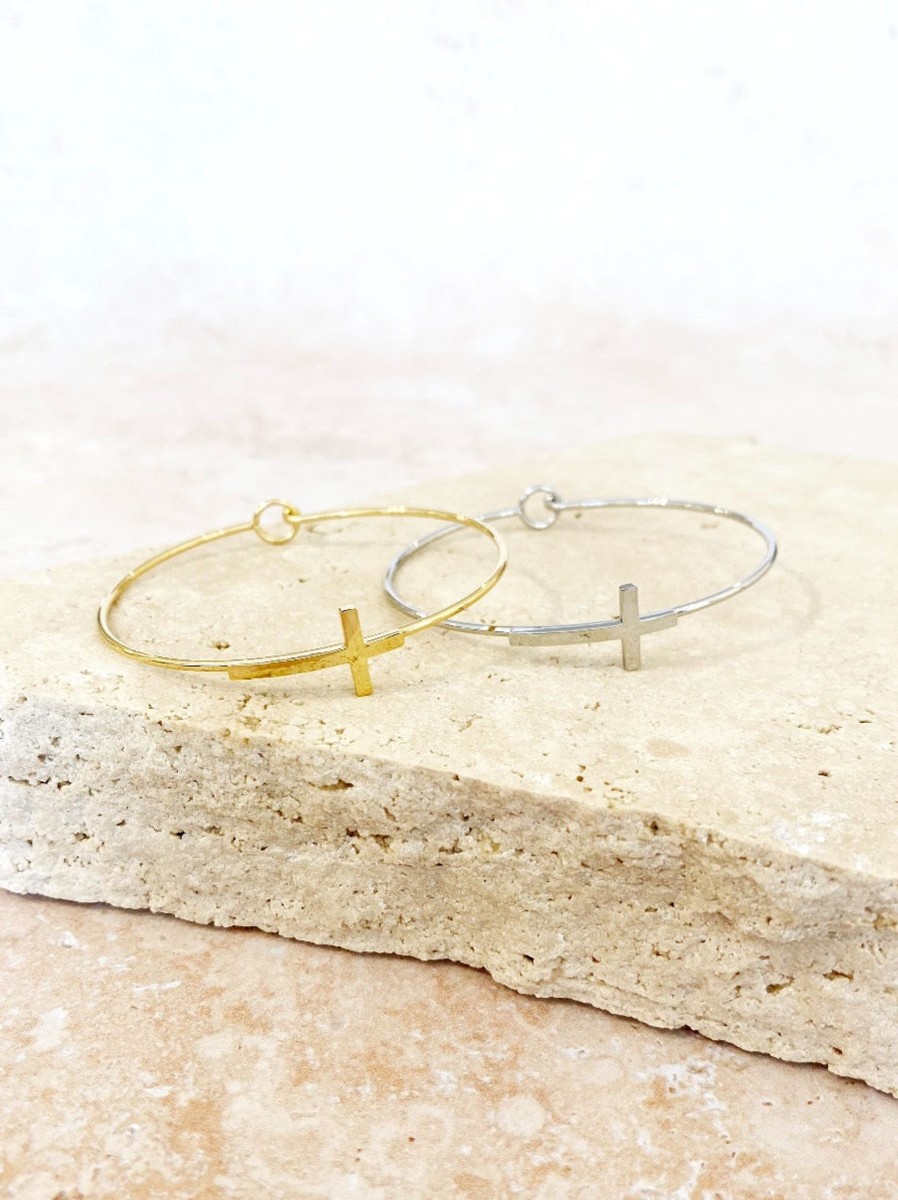 Jewellery Angels Whisper | Minimal Cross Bangle