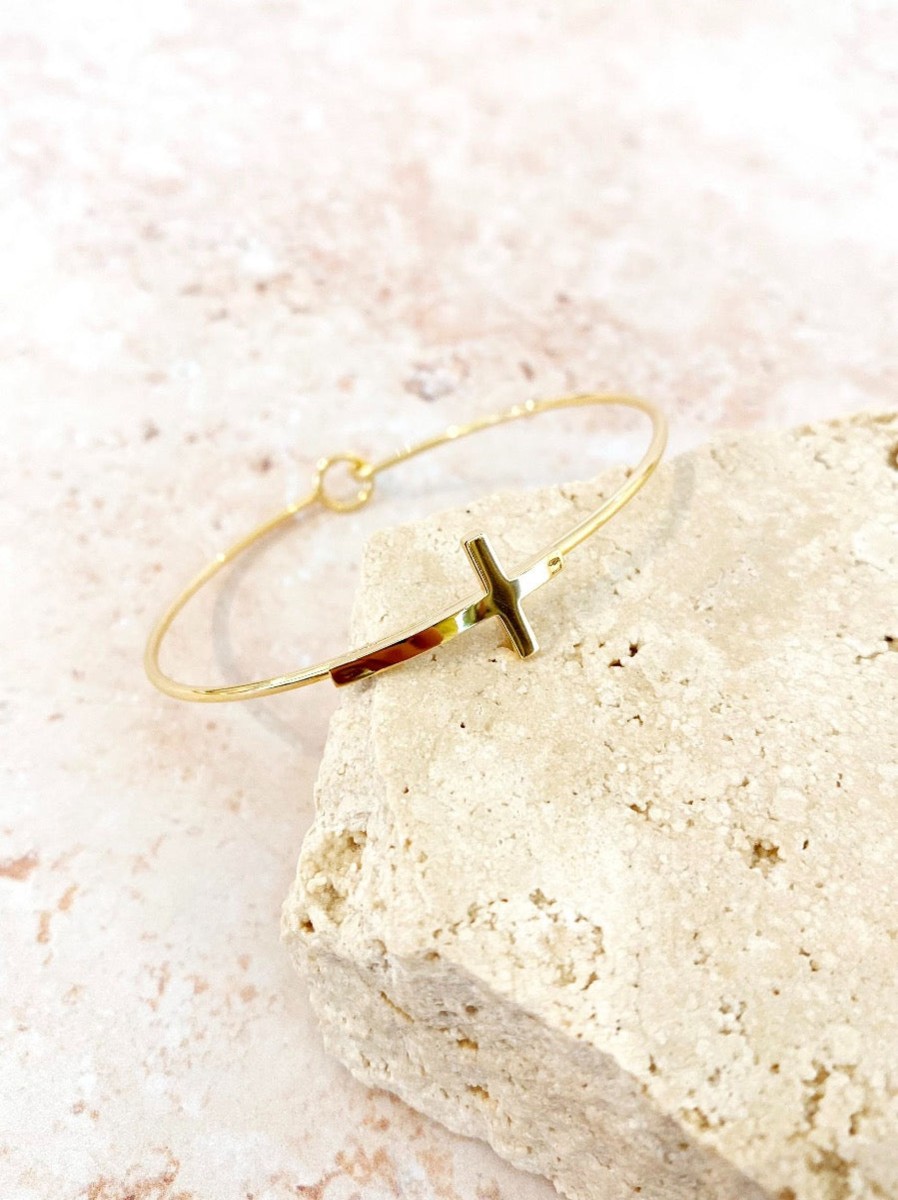 Jewellery Angels Whisper | Minimal Cross Bangle