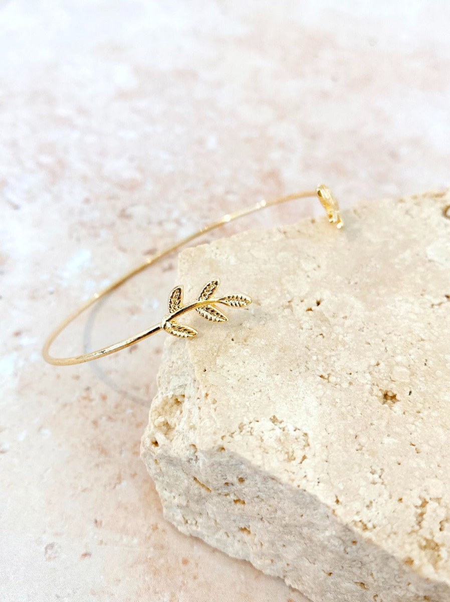 Jewellery Angels Whisper | Leaf Open Cuff