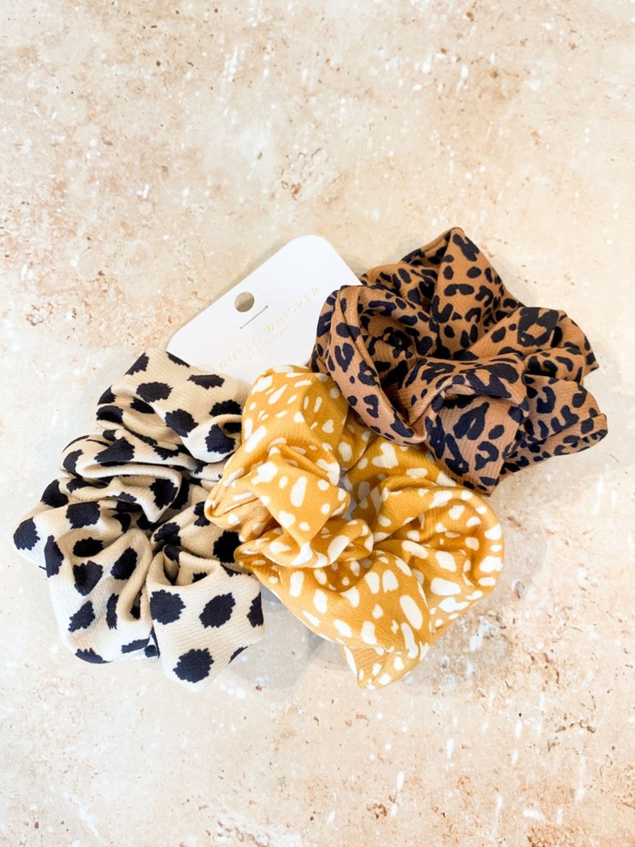 Hair Accessories Angels Whisper | Leopard Multi Scrunchie Pack