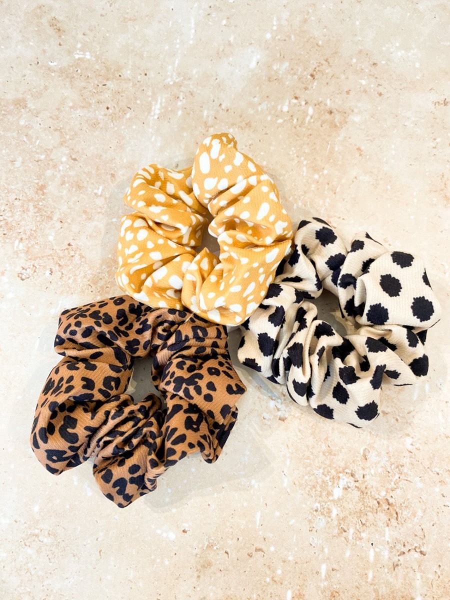 Hair Accessories Angels Whisper | Leopard Multi Scrunchie Pack