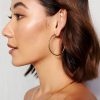 Jewellery Angels Whisper | 50Mm Classic Gold Plated Hoops