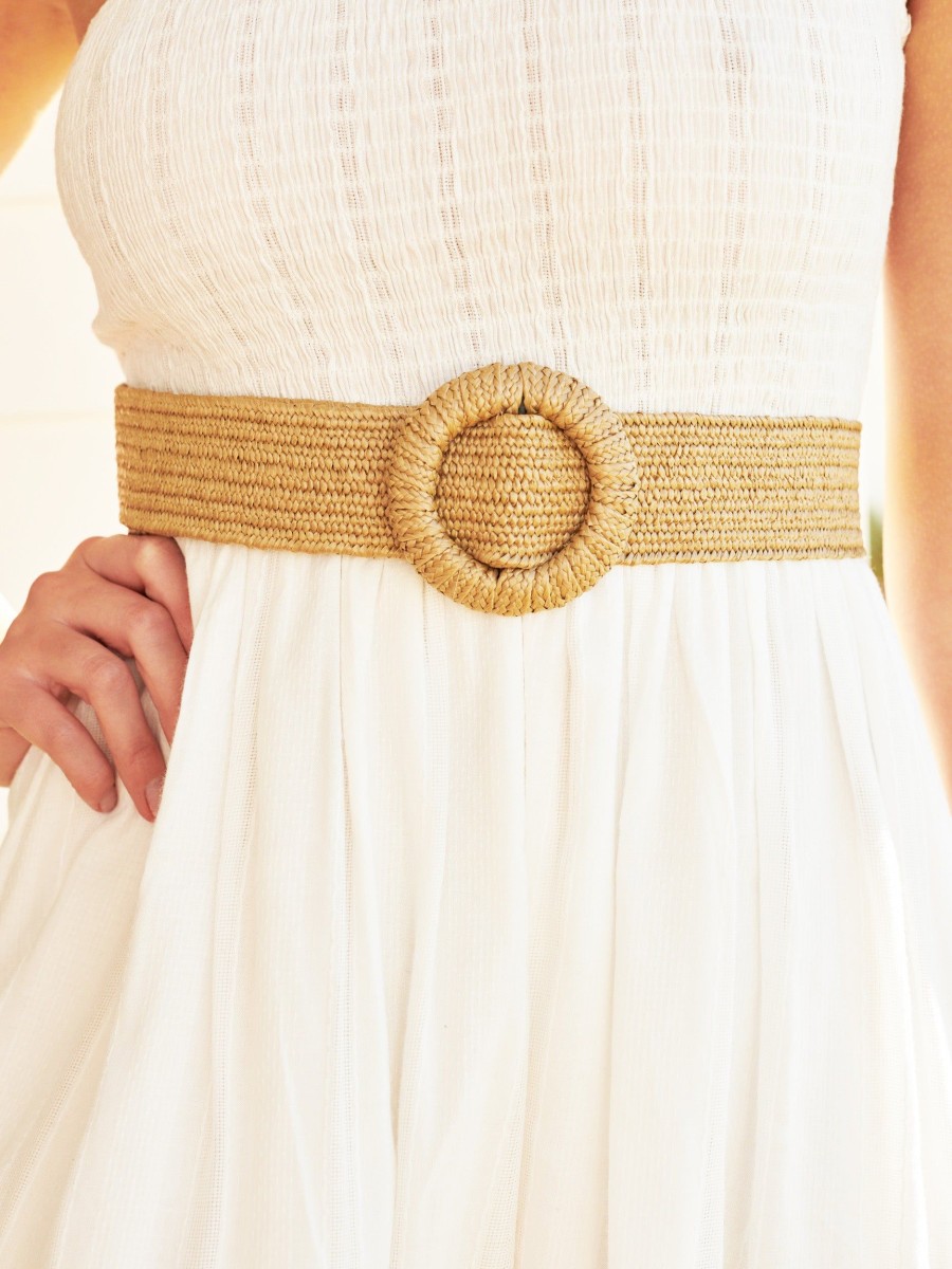 Other Angels Whisper | Camine Circle Buckle Straw Belt