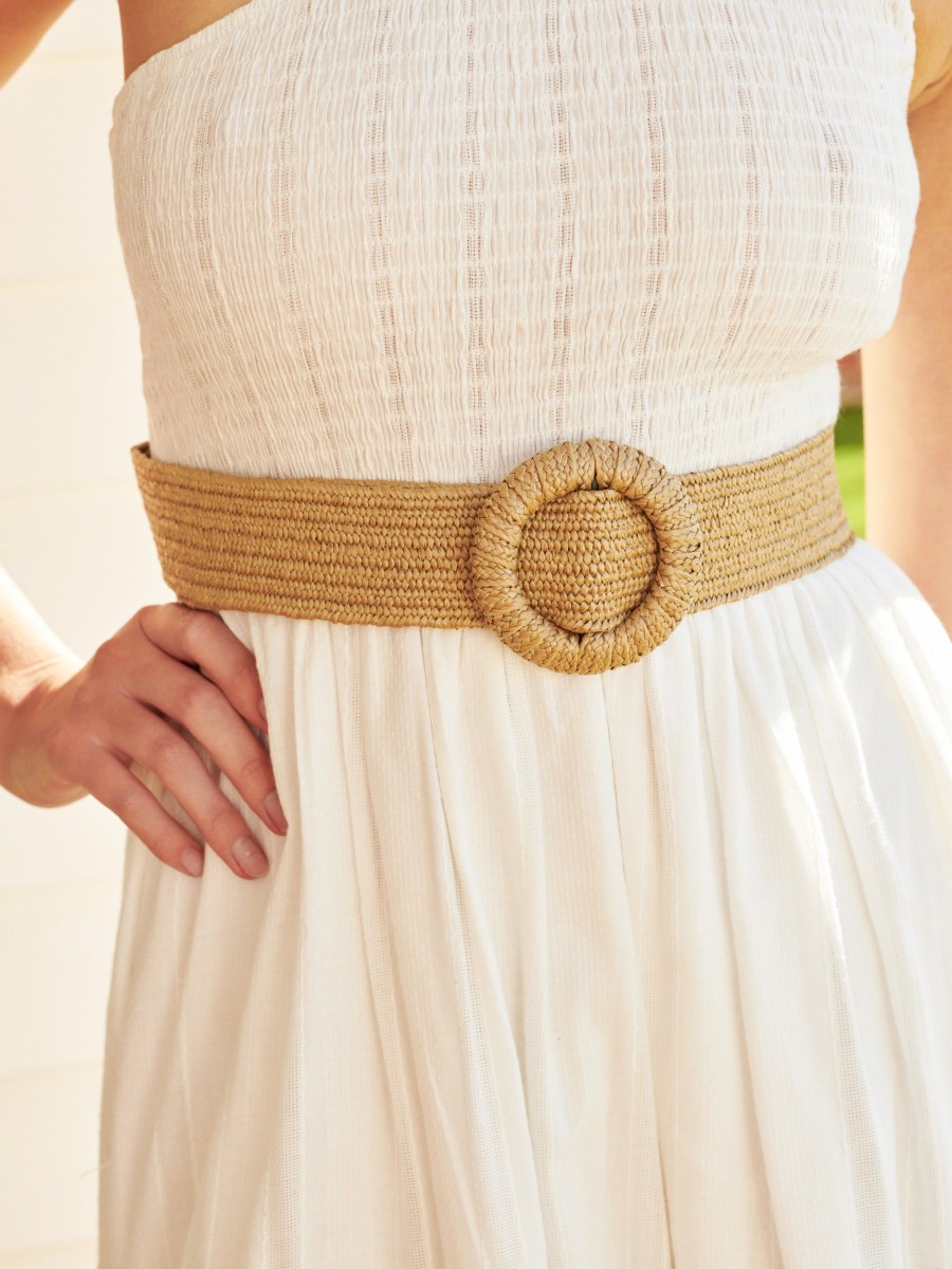 Other Angels Whisper | Camine Circle Buckle Straw Belt