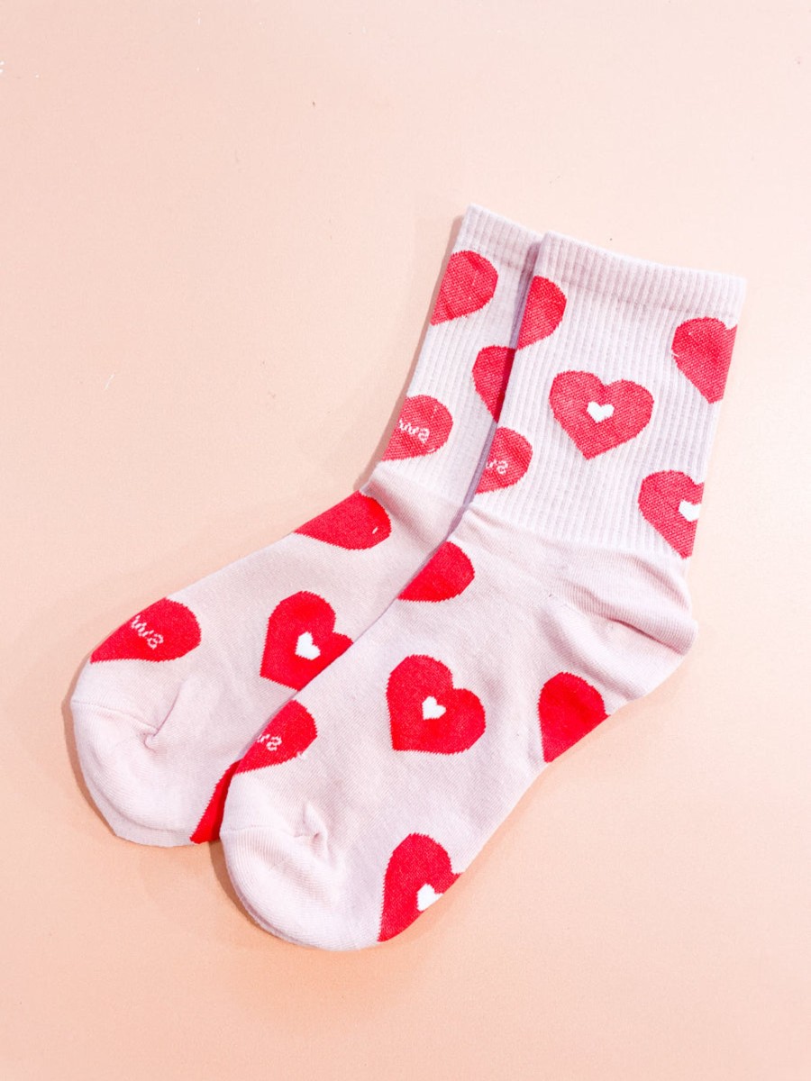 Other Angels Whisper | Valentine Rib Neck Crew Socks